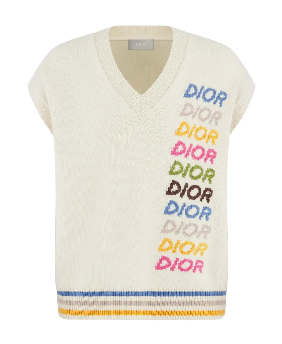 Dior Homme Logo Intarsia V-Neck Jumper