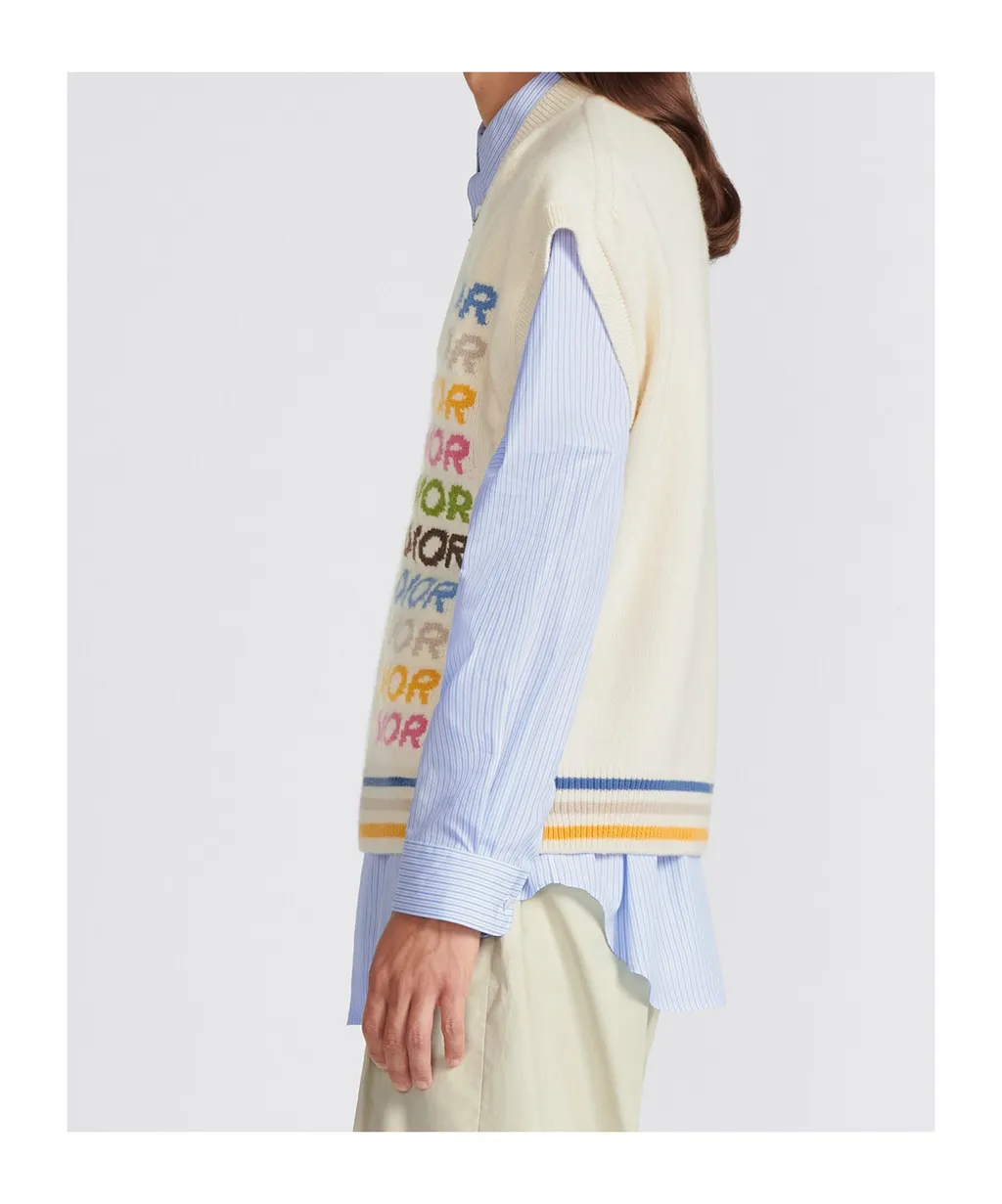 Dior Homme Logo Intarsia V-Neck Jumper