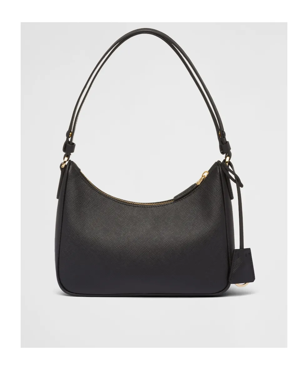 Prada Logo Plaque Zipped Shoulder Bag