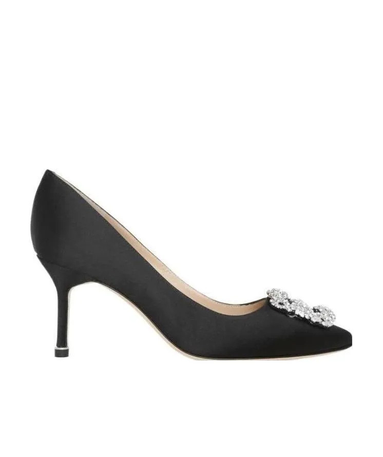 Satin Almond Toed High Heels