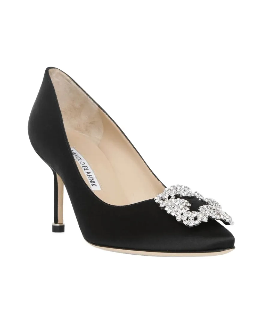 Satin Almond Toed High Heels