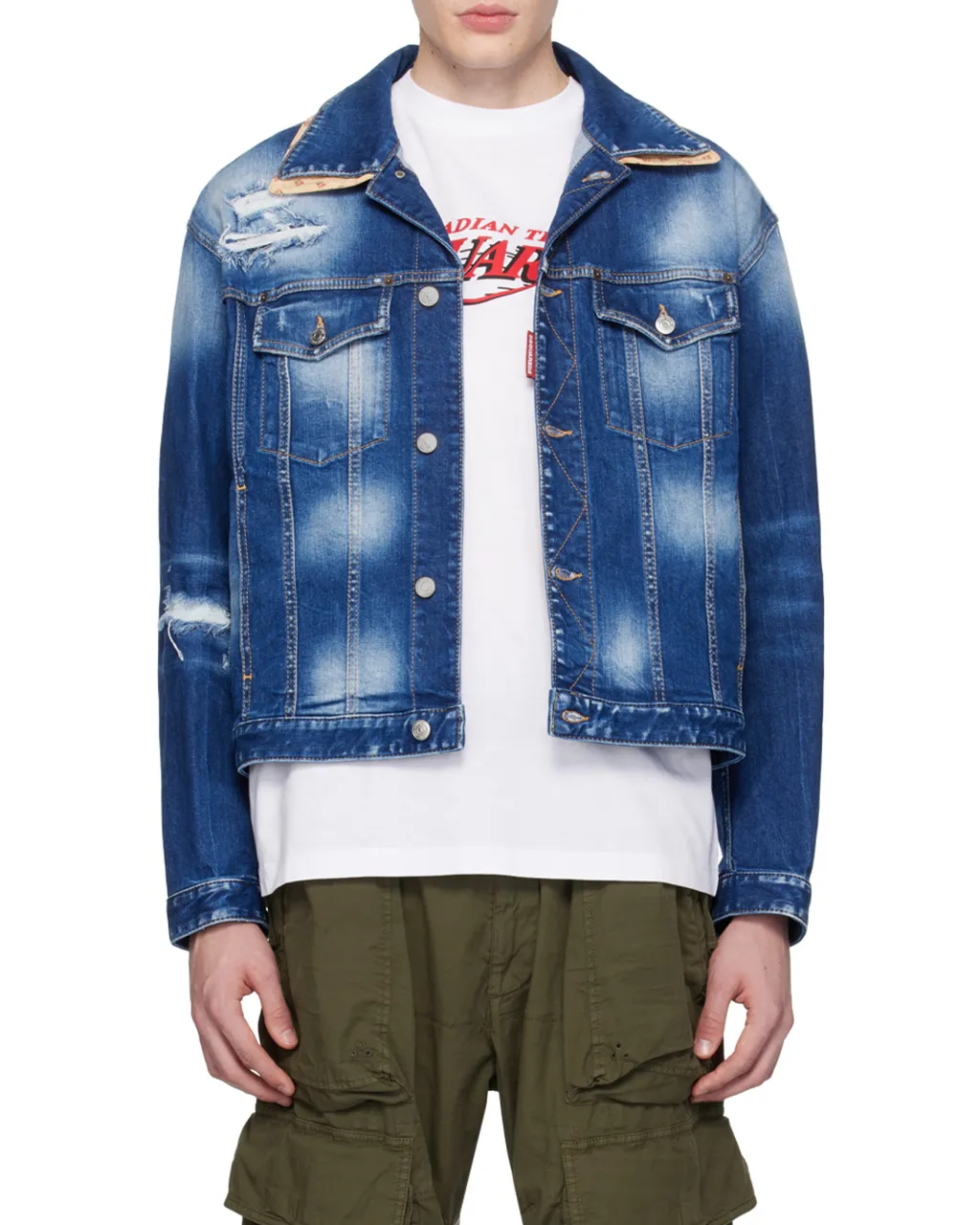 Button Front Lapel Denim Coat