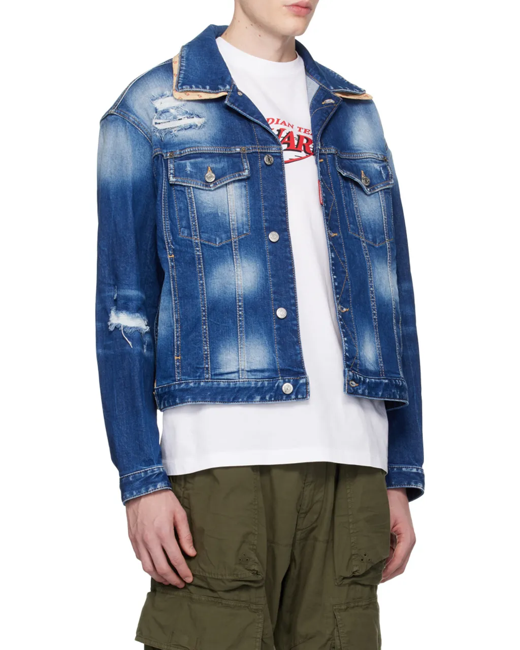 Button Front Lapel Denim Coat
