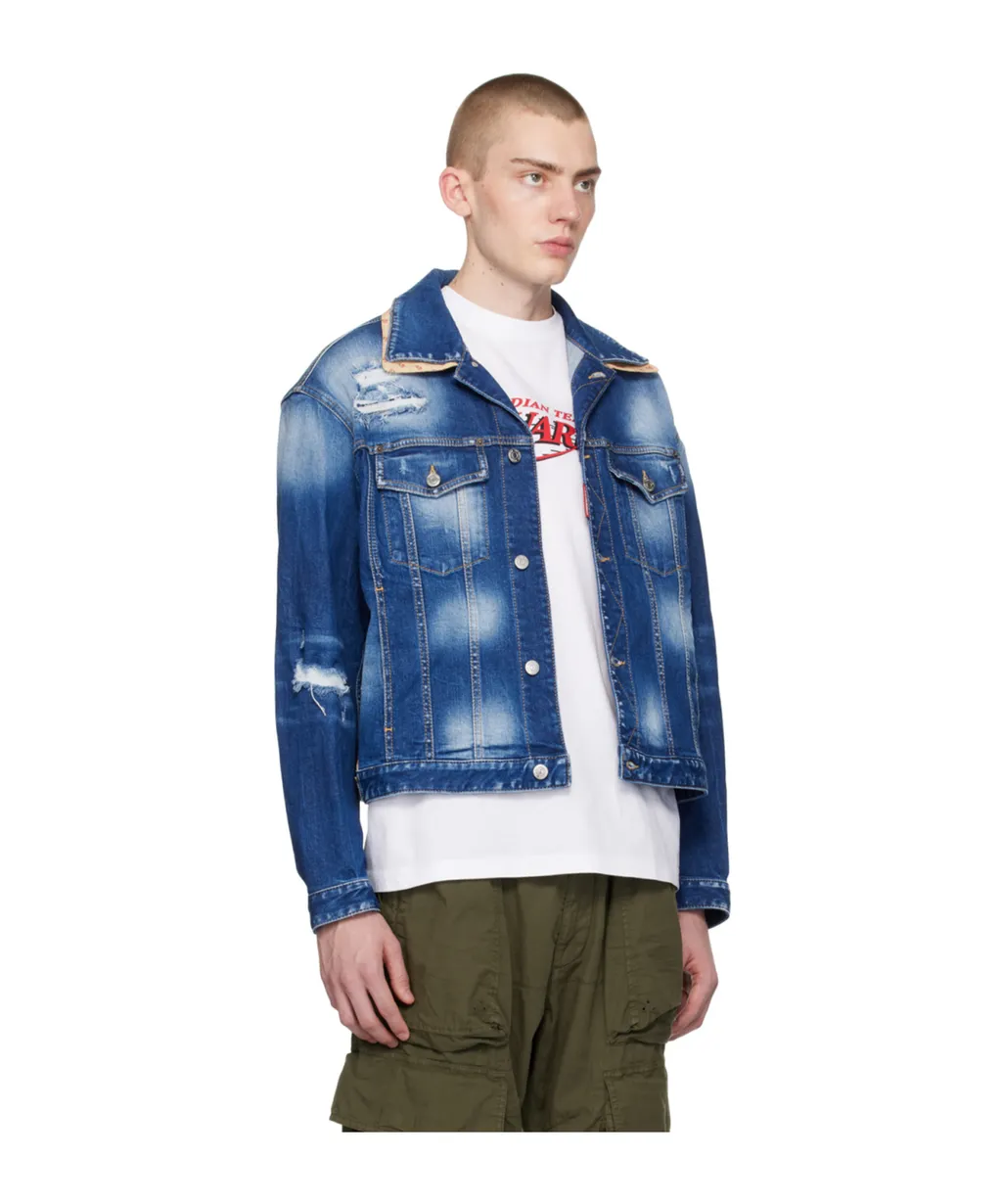 Button Front Lapel Denim Coat