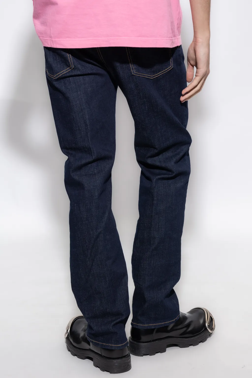 Dsquared2 Logo Patch Straight Leg Jeans
