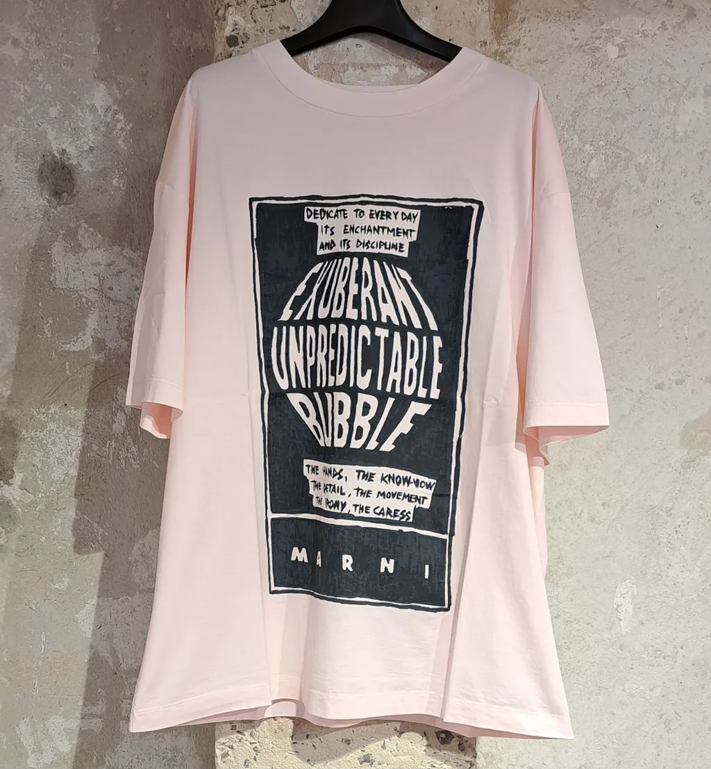 Marni Slogan Printed T Crewneck T-Shirt