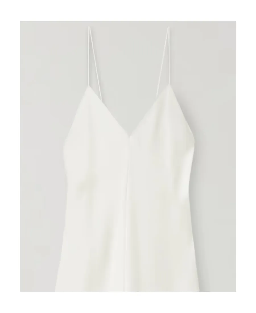 V-Neck Silk Suspender Dress