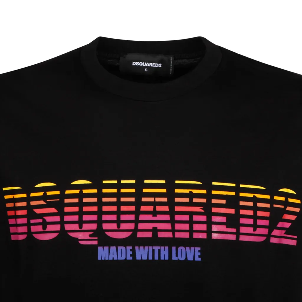 Dsquared2 Ombré-Logo Printed Crewneck T-Shirt