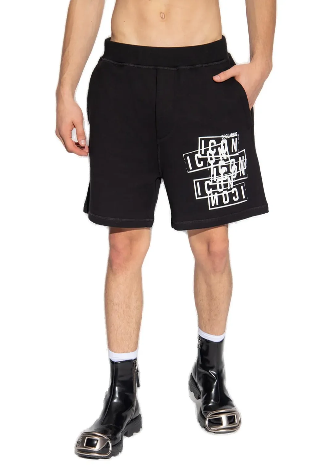 Dsquared2 Icon Printed Elastic Waist Shorts