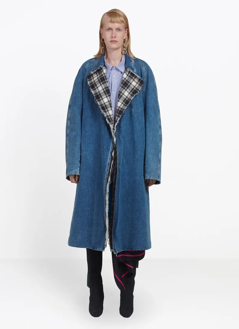 Park Sandora's Same Plaid Padded Denim Windbreaker