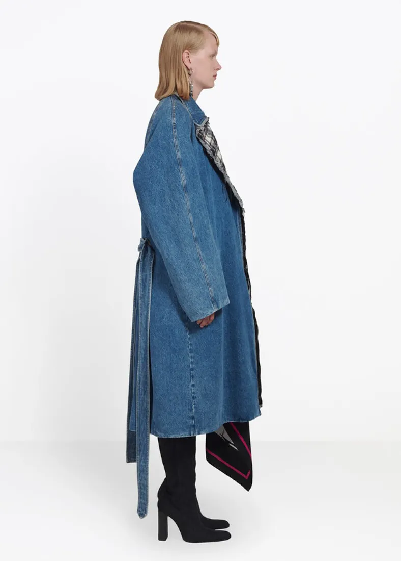 Park Sandora's Same Plaid Padded Denim Windbreaker
