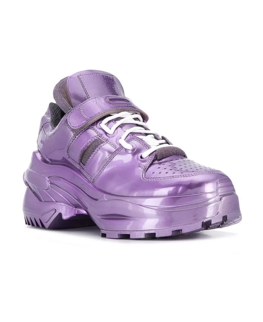 Purple Platform Lace-Up Sneakers