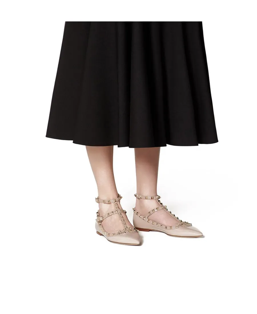 Valentino Garavani Rockstud Pointed Toe Ballerina Shoes