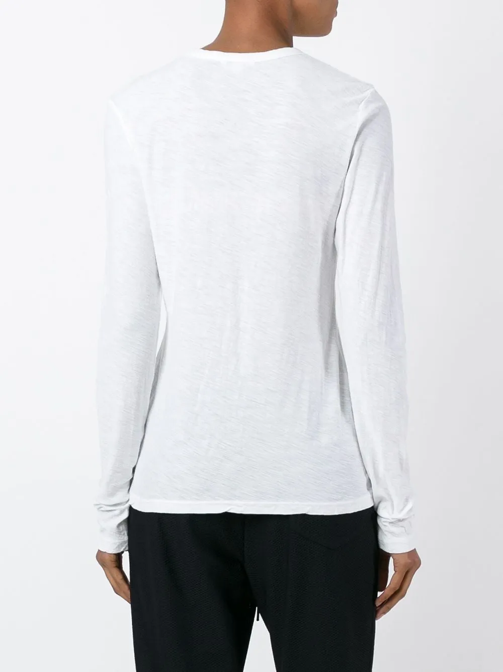 James Perse Long-Sleeved Crewneck Sheer Slub T-Shirt