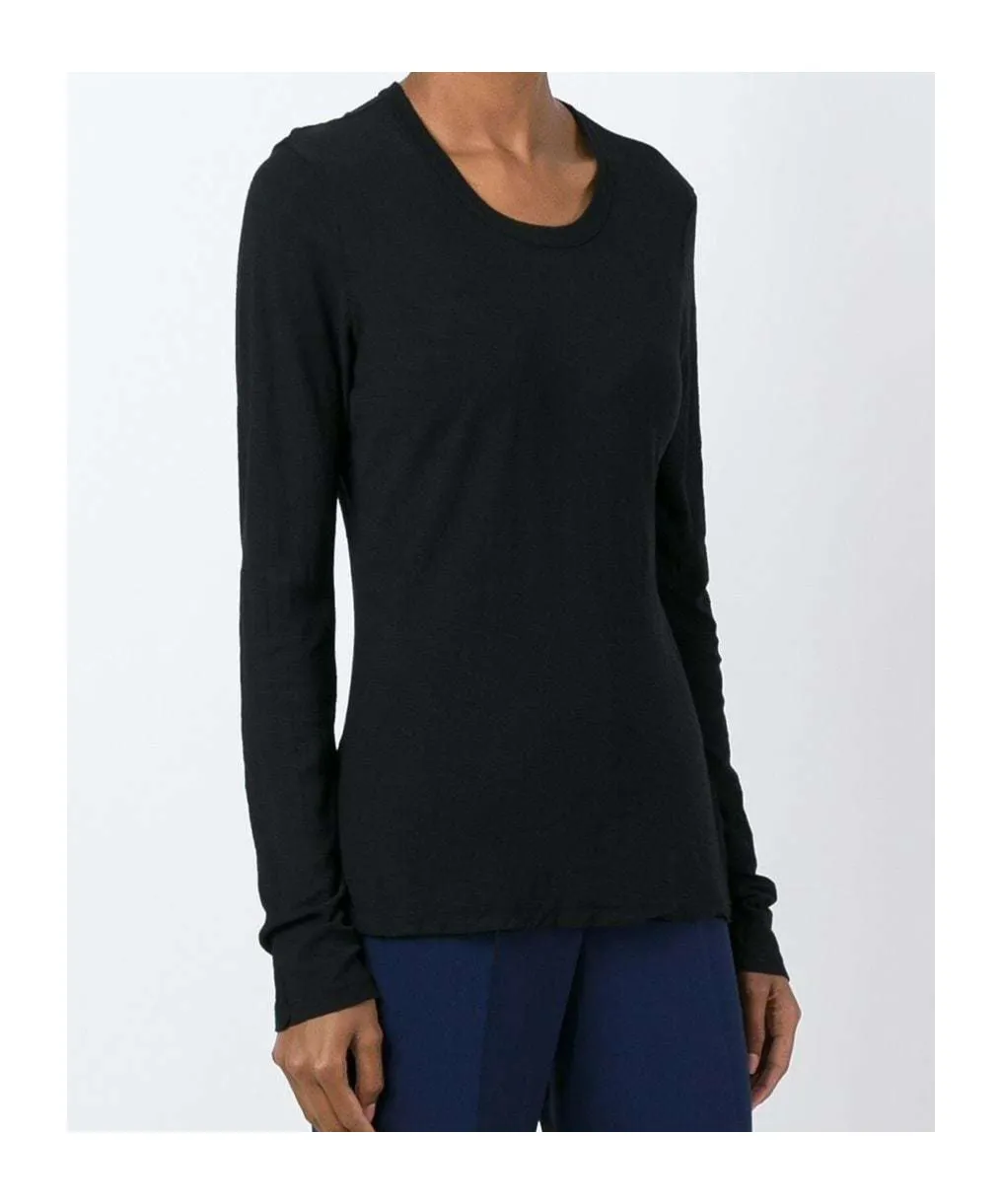 James Perse Long-Sleeved Crewneck Sheer Slub T-Shirt