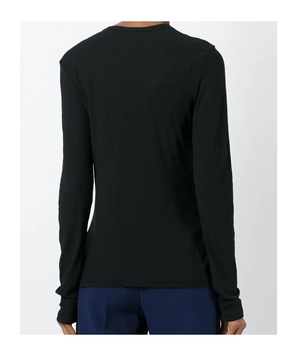 James Perse Long-Sleeved Crewneck Sheer Slub T-Shirt