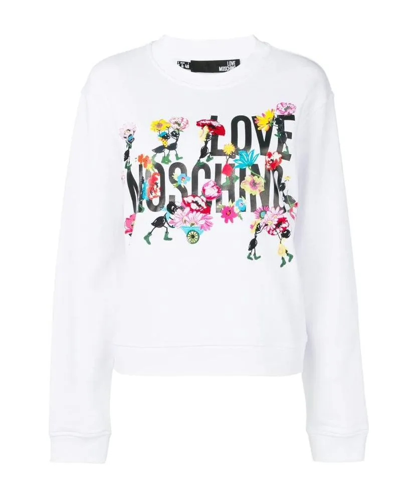 Logo Flower Embroidered Sweater