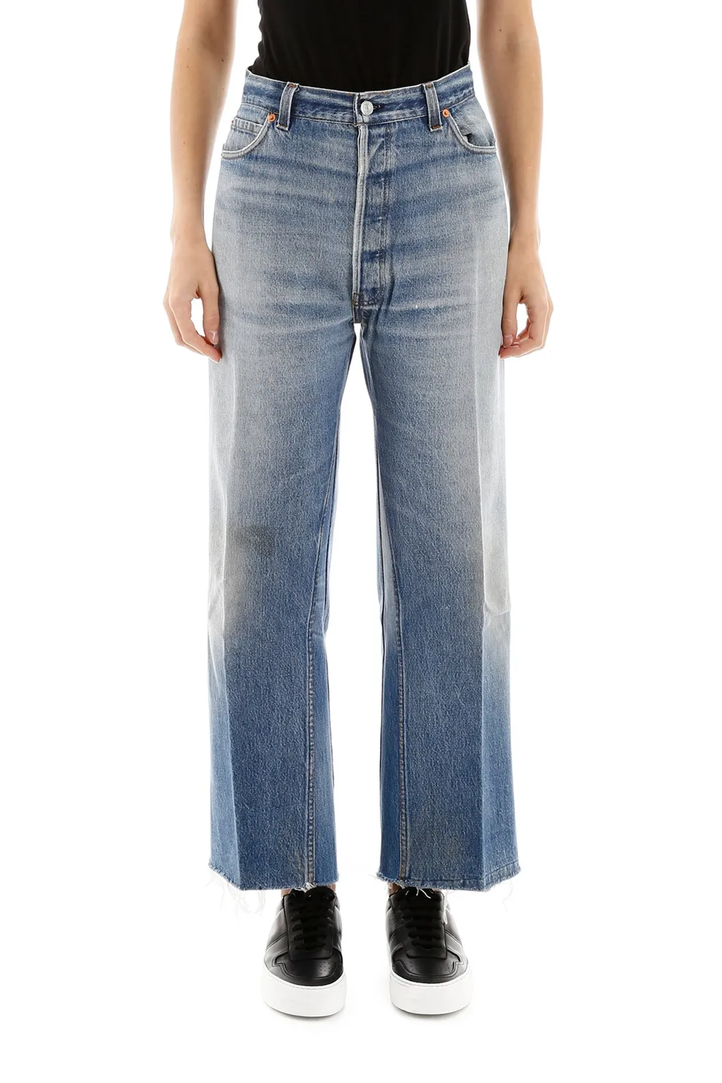 Re/Done Wide-Leg Cropped Jeans