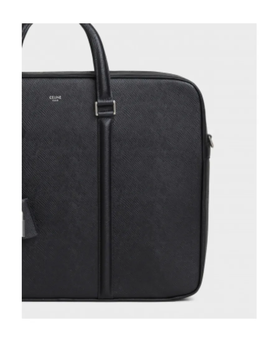 Black Medium Grain Logo Briefcase