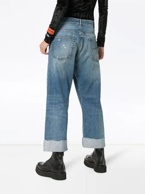 Middle Waist Loose Cross Cut Jeans