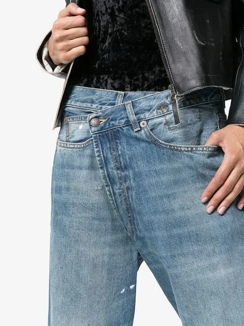 Middle Waist Loose Cross Cut Jeans