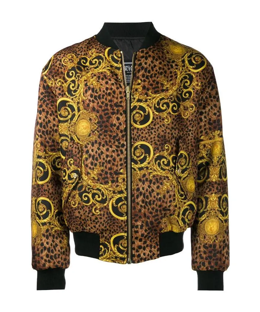Leopard Zipper Baseball Jacket