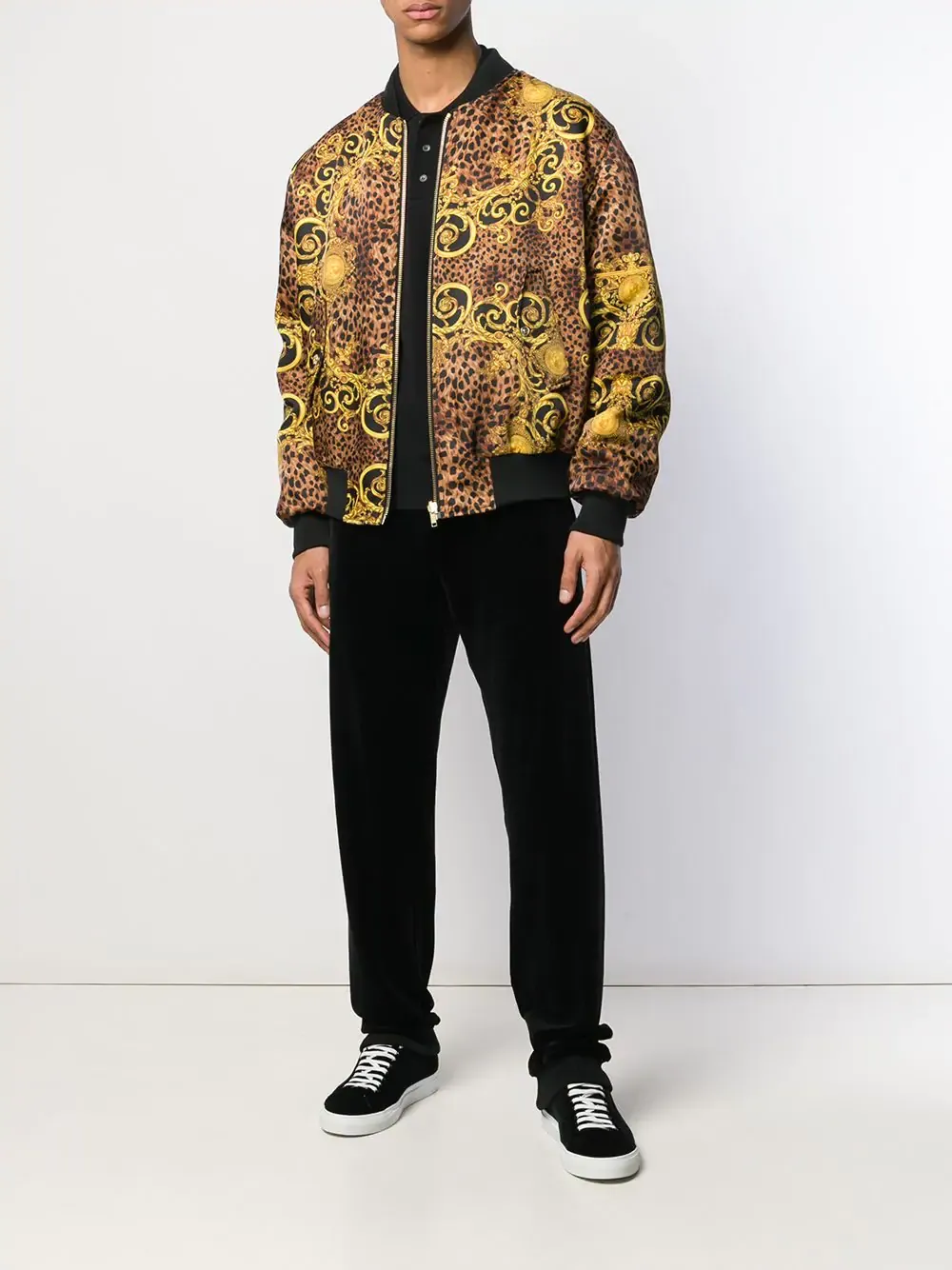 Leopard Zipper Baseball Jacket