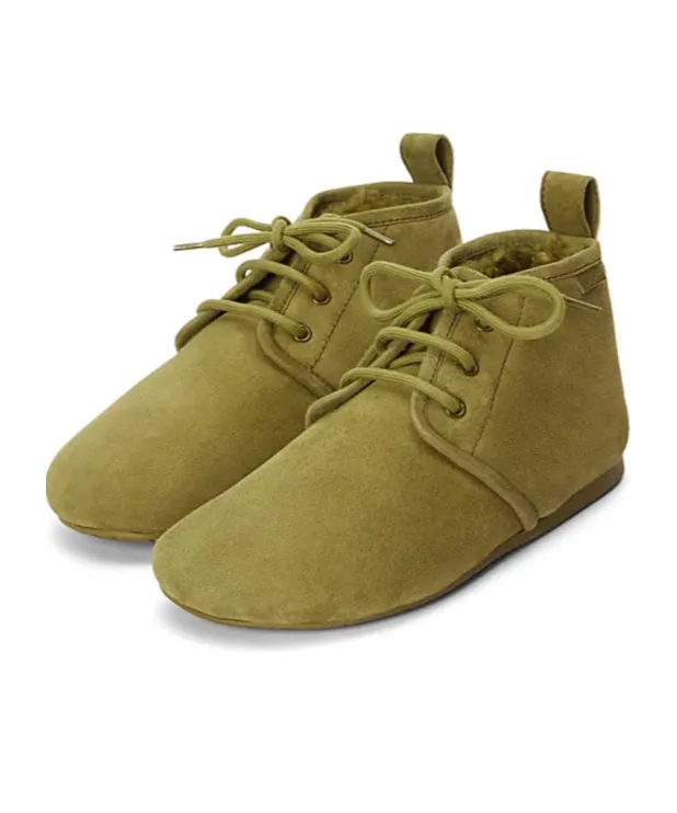 Lago Lace-Up Bootie In Suede And Shearling