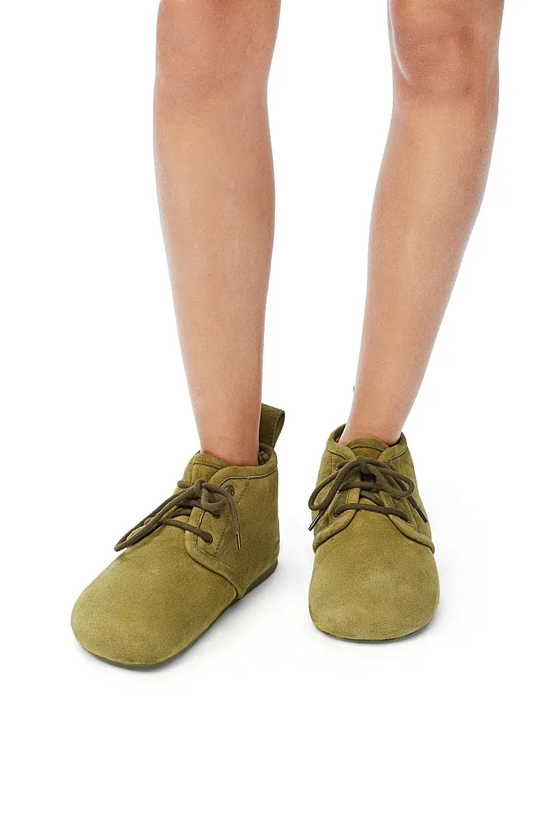 Lago Lace-Up Bootie In Suede And Shearling