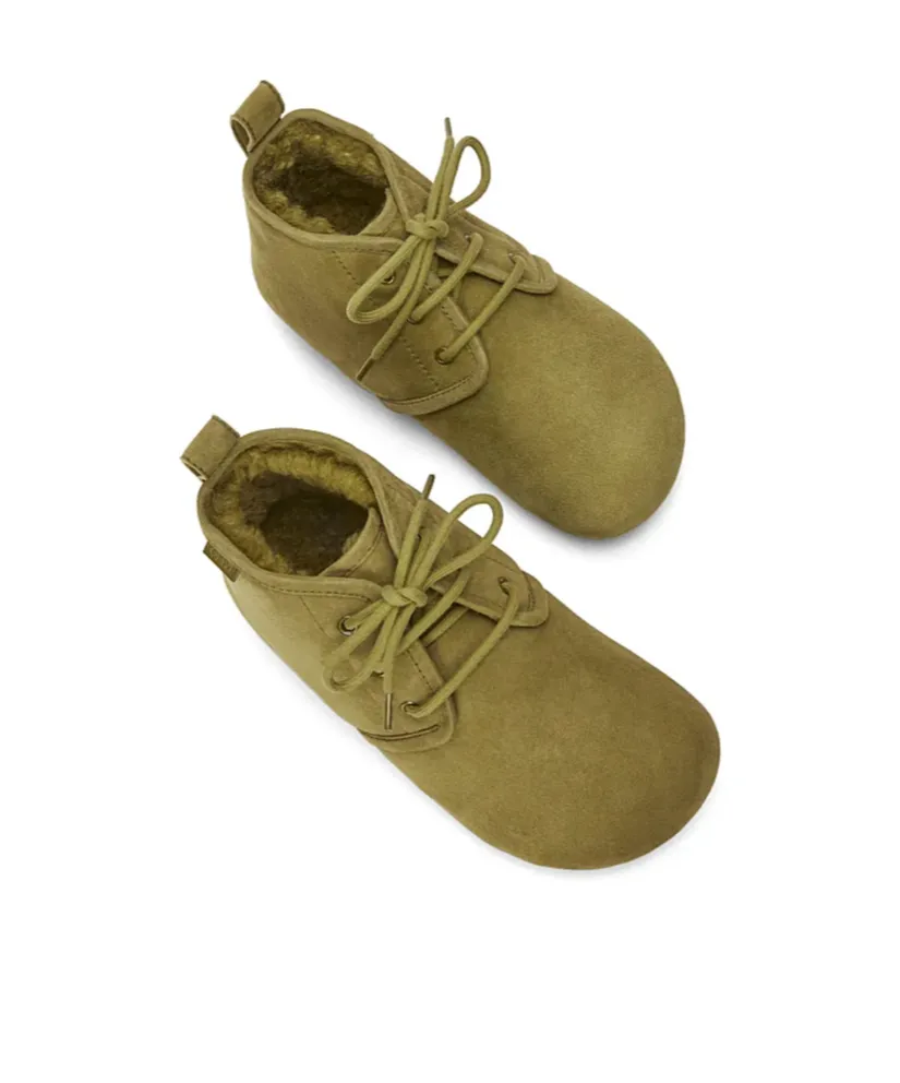 Lago Lace-Up Bootie In Suede And Shearling