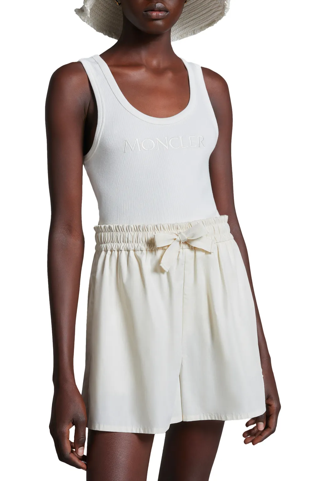 Moncler Logo Embroidered Ribbed Tank Top