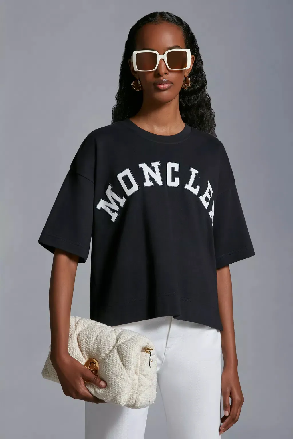 Moncler Logo Printed Cropped T-Shirt