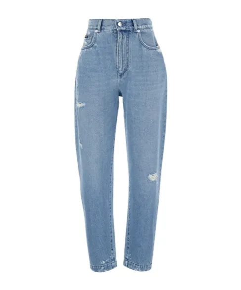 Dolce & Gabbana High Waist Distressed Jeans