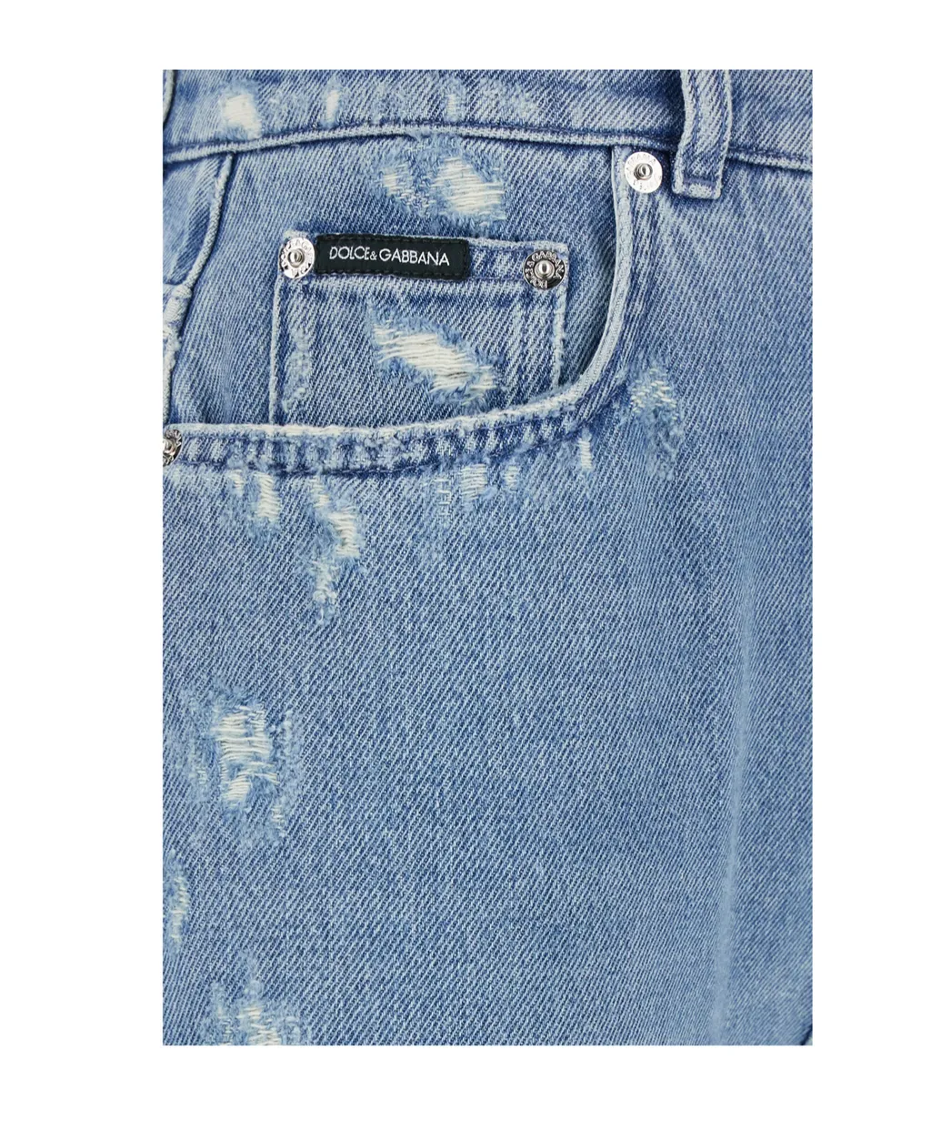 Dolce & Gabbana High Waist Distressed Jeans