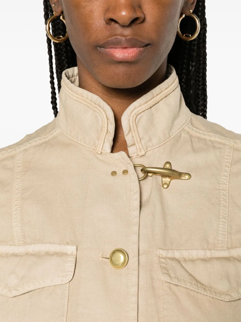 Fay Buttoned Military Jacket