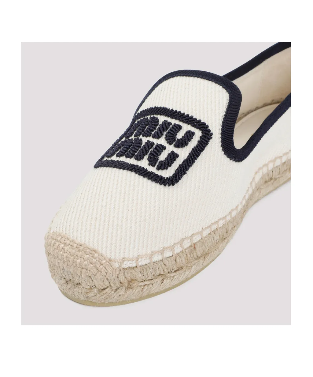 Miu Miu Logo-Embroidered Slip-On Espadrilles