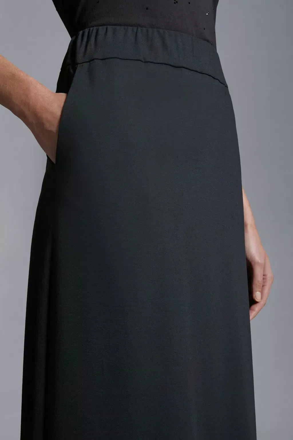Moncler Logo Patch Midi Skirt