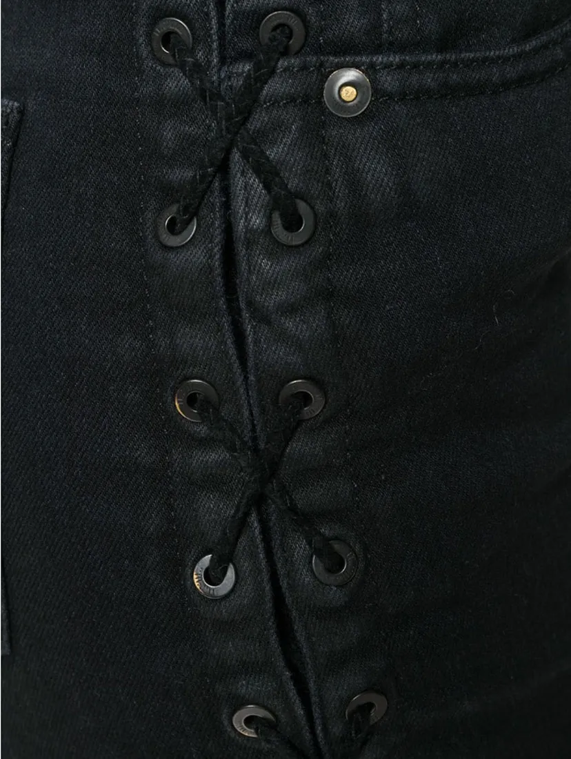 Straddle Denim Skirt