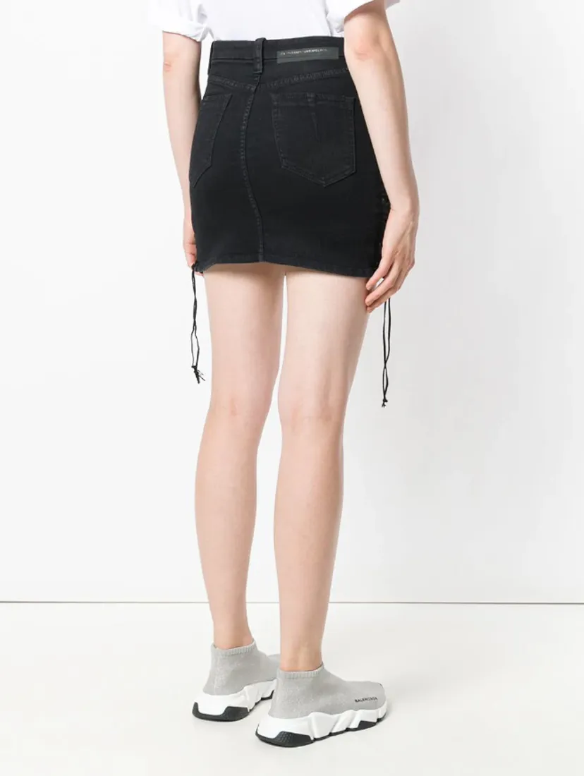 Straddle Denim Skirt