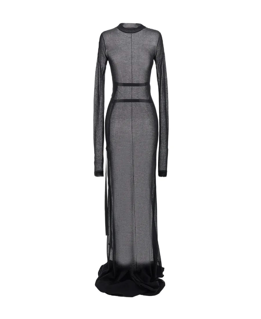 Ann Demeulemeester Long Sleeved Crewneck Maxi Dress