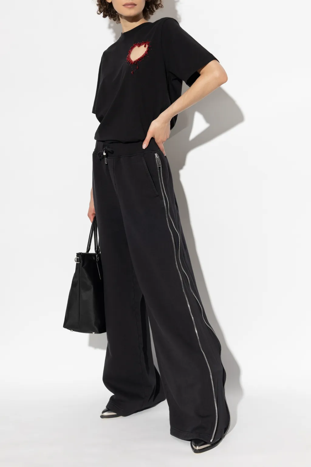 Dsquared2 Zip Detailed Wide-Leg Pants