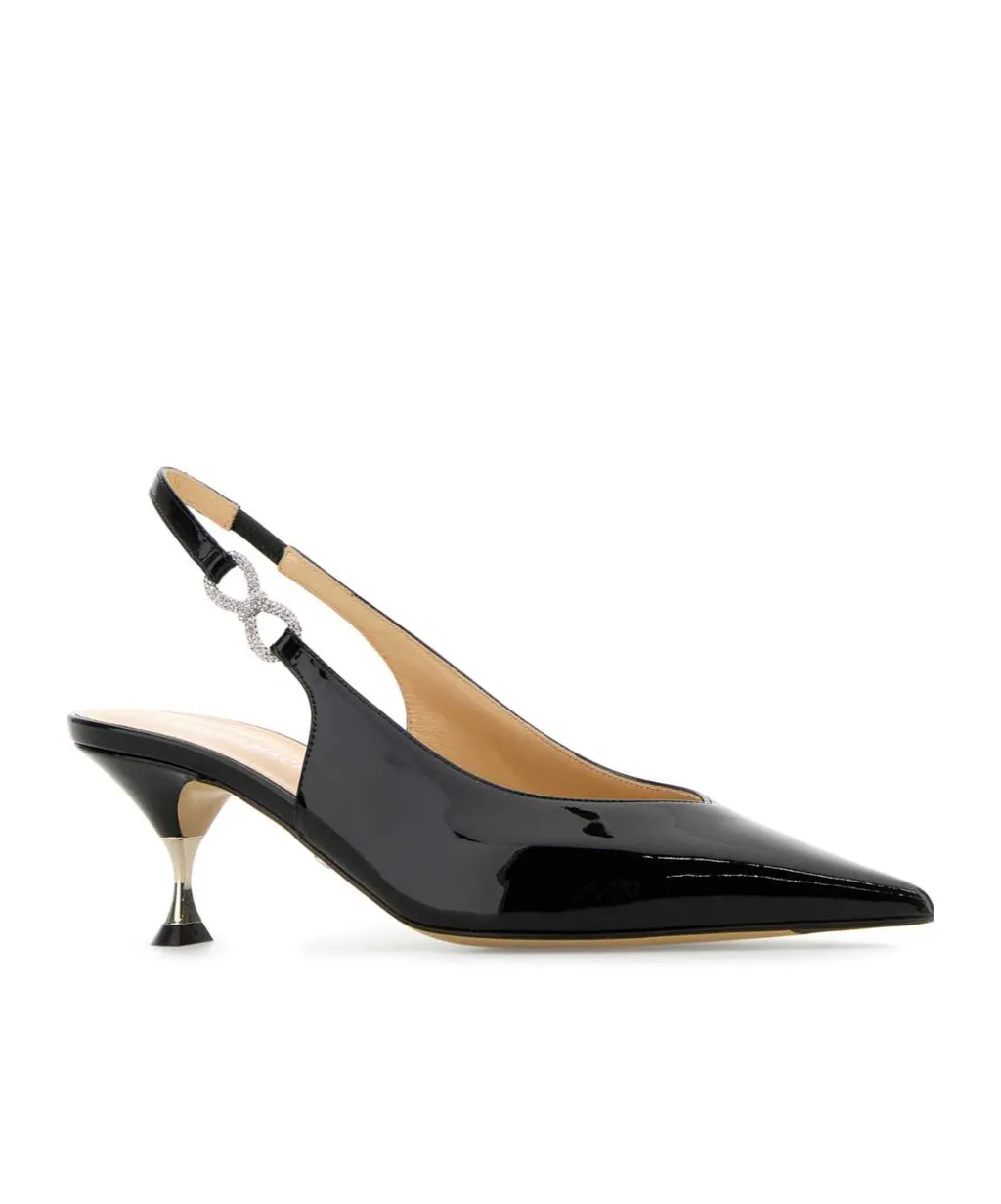 60Mm Crystal-Bow Slingback Pumps