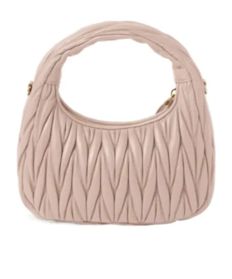 Miu Miu Wander Matelassé Logo Plaque Mini Hobo Bag