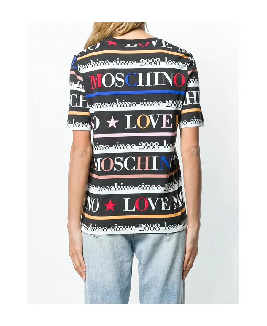 Logo Striped Printed T-Shirt