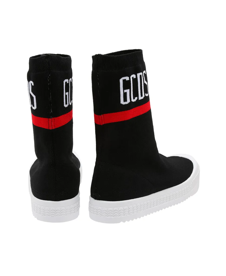 Logo Knitted High-Top Casual Sneakers