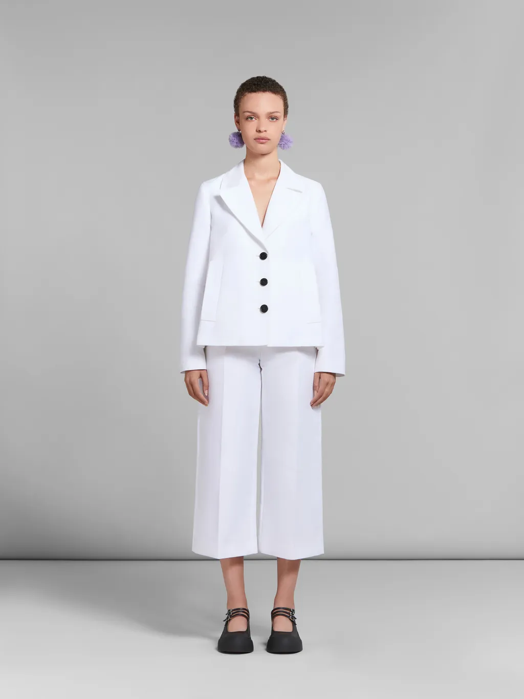 Marni Single-Breasted Cropped Tailored Blazer