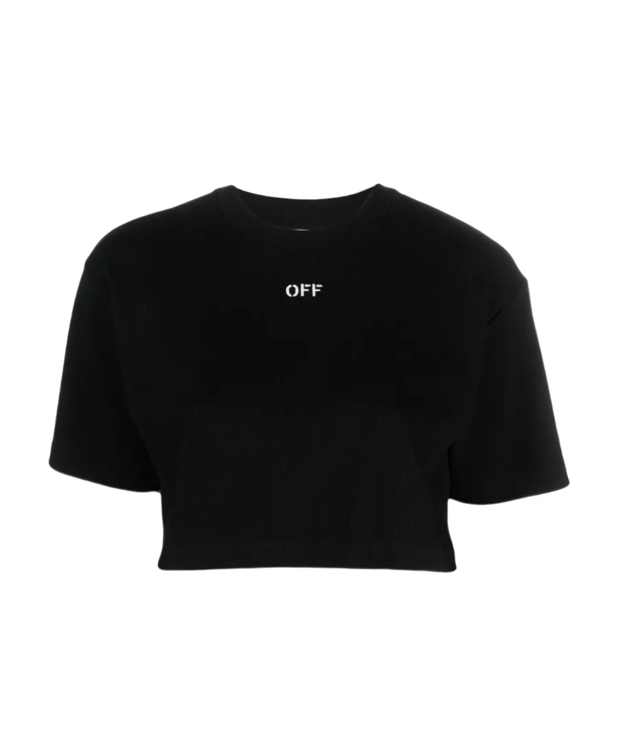 Off-White Off-Stamp Crewneck Cropped T-Shirt