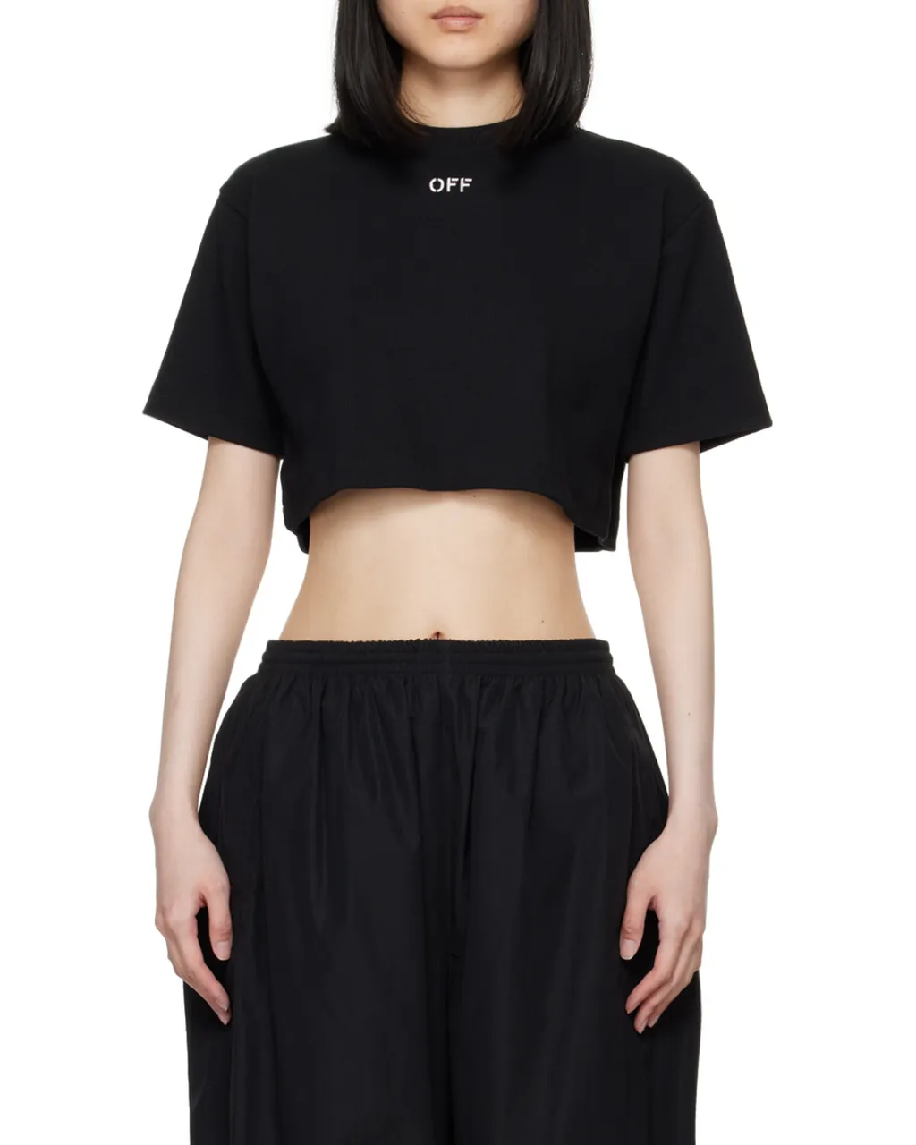 Off-White Off-Stamp Crewneck Cropped T-Shirt