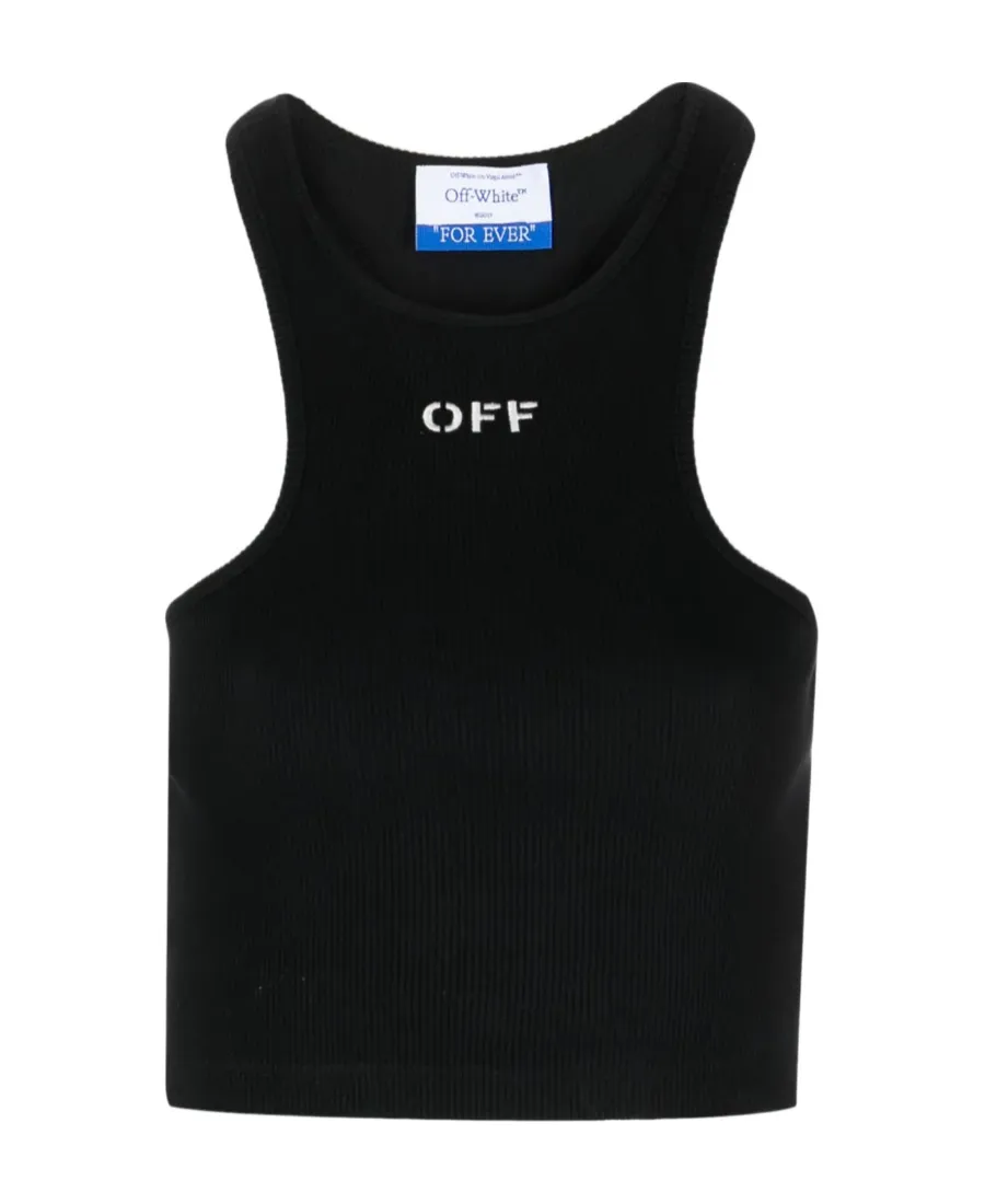 Off-White Off-Stamp Sleeveless Cropped Top