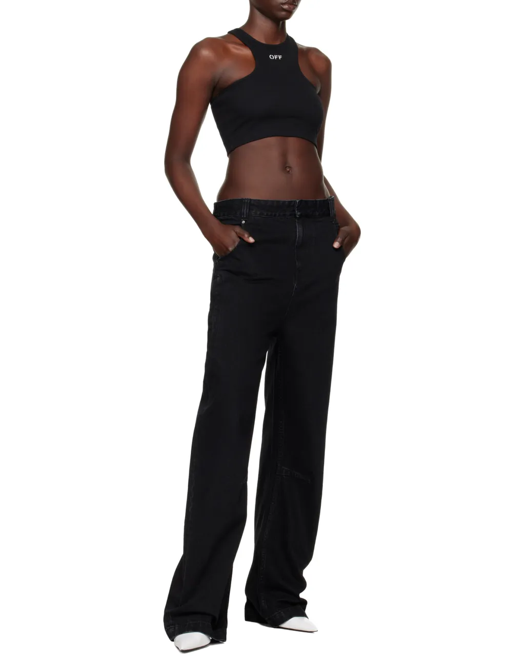 Off-White Off-Stamp Sleeveless Cropped Top